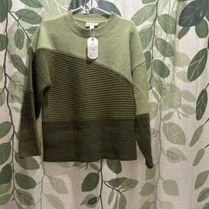 Love Riche Two-Tone Green Women's Sweater